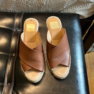 Brown Leather wedges